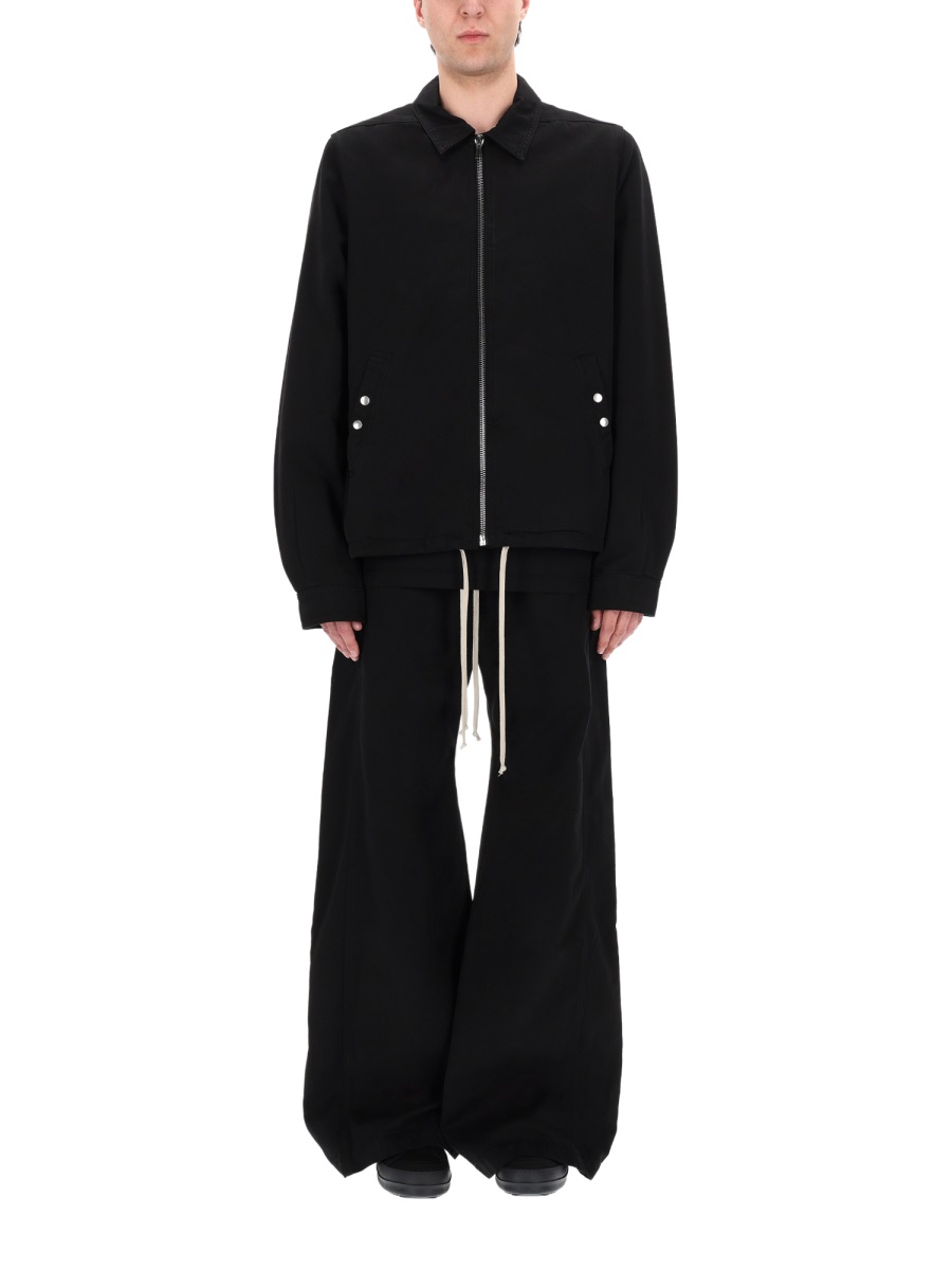 Rick Owens DRKSHDW Zipfront Boxy Cotton Strap Jacket Zwart