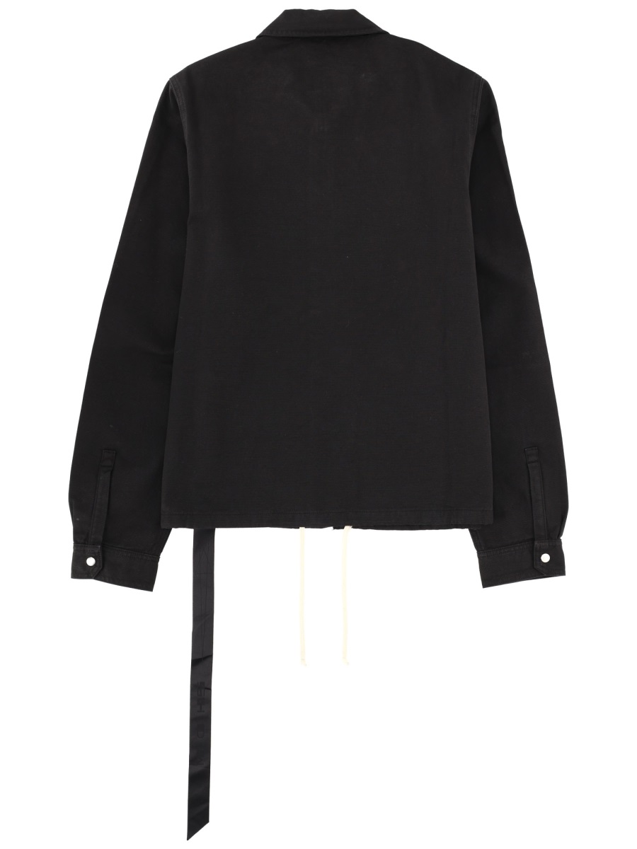 Rick Owens DRKSHDW Zipfront Boxy Cotton Strap Jacket Zwart