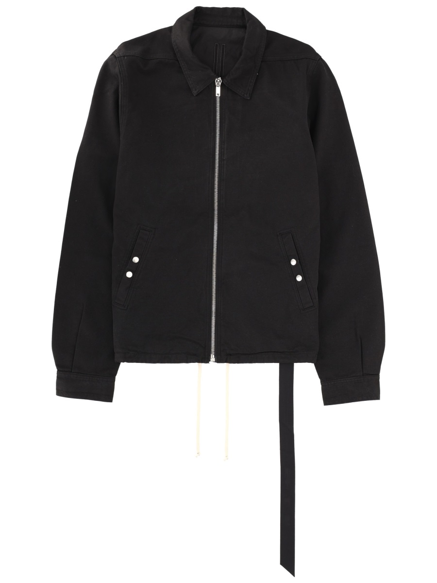 Rick Owens DRKSHDW Zipfront Boxy Cotton Strap Jacket Zwart