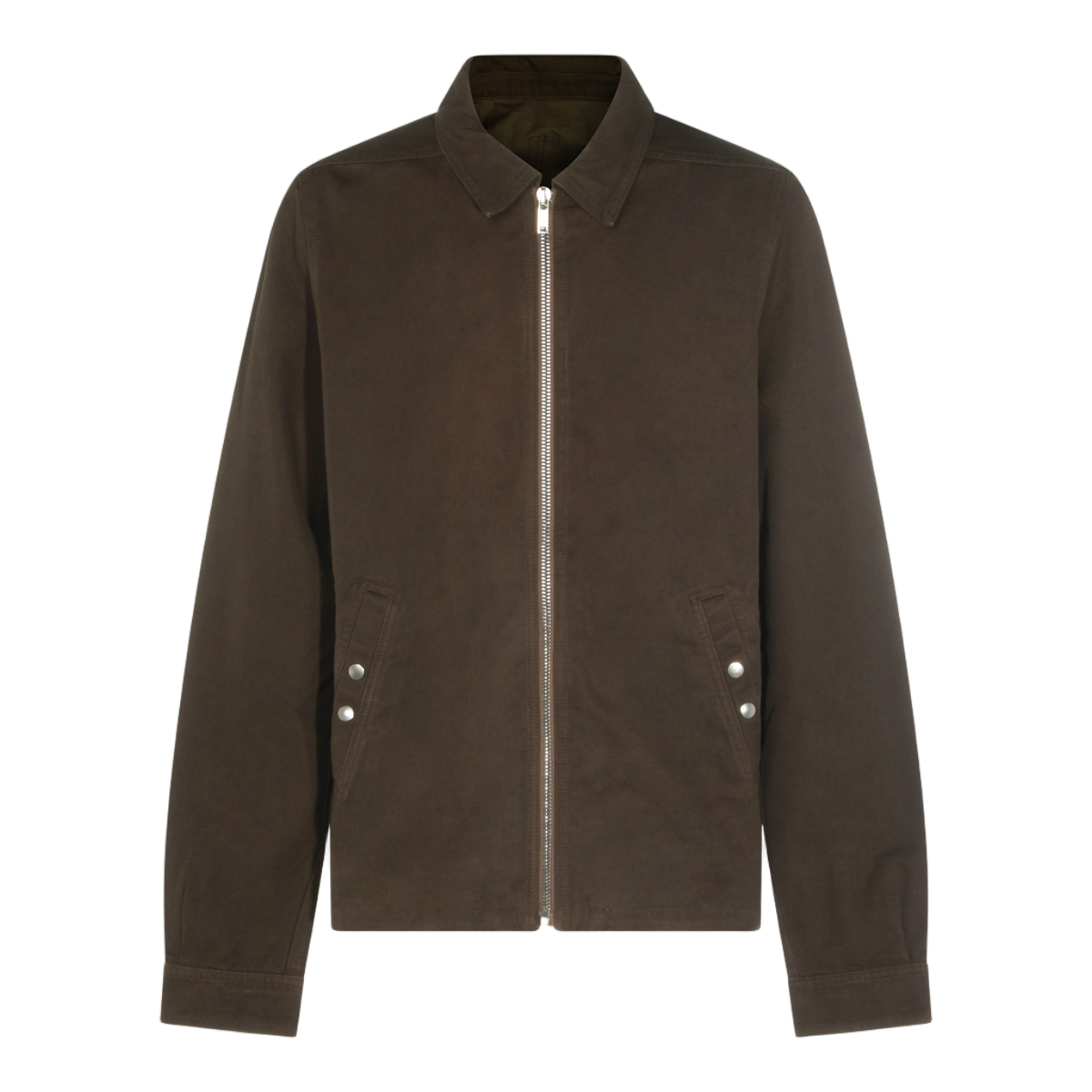 Rick Owens DRKSHDW Neutrals Zipfront Boxy Minimalist Cotton Jacket Grijs