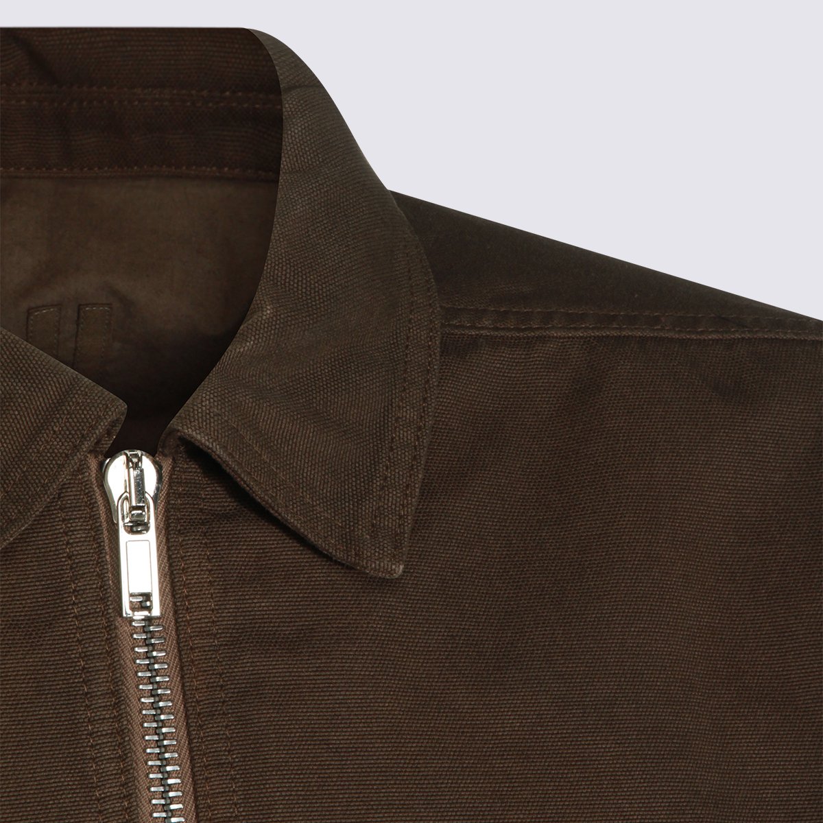 Rick Owens DRKSHDW Neutrals Zipfront Boxy Minimalist Cotton Jacket Grijs