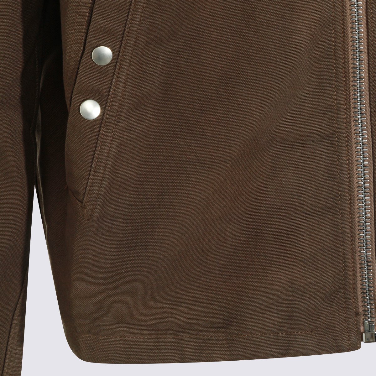 Rick Owens DRKSHDW Neutrals Zipfront Boxy Minimalist Cotton Jacket Grijs