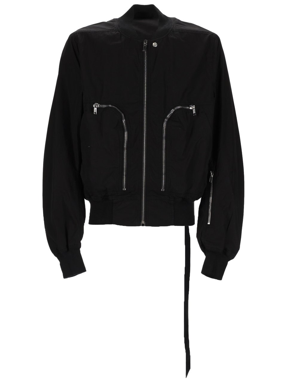 Rick Owens DRKSHDW Cropped Black Jacket with High Collar Zwart