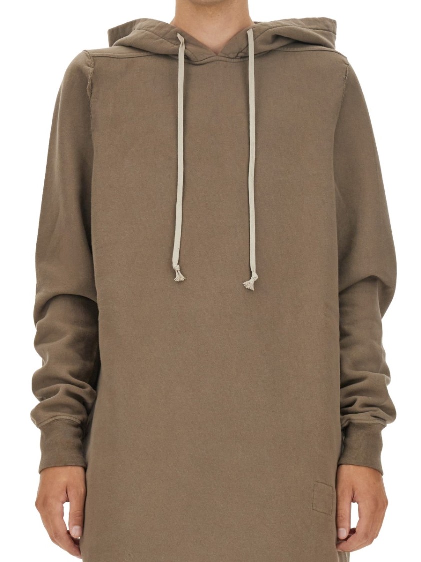 Rick Owens DRKSHDW Oversized Cotton Hoodie With Drawstring Hood Bruin