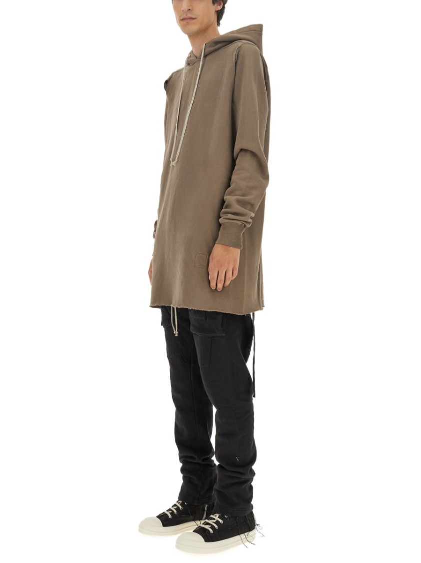 Rick Owens DRKSHDW Oversized Cotton Hoodie With Drawstring Hood Bruin