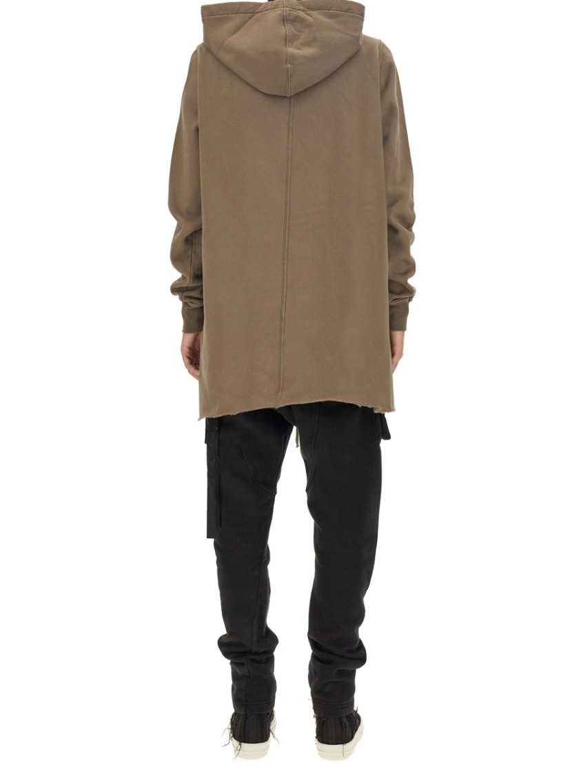 Rick Owens DRKSHDW Oversized Cotton Hoodie With Drawstring Hood Bruin