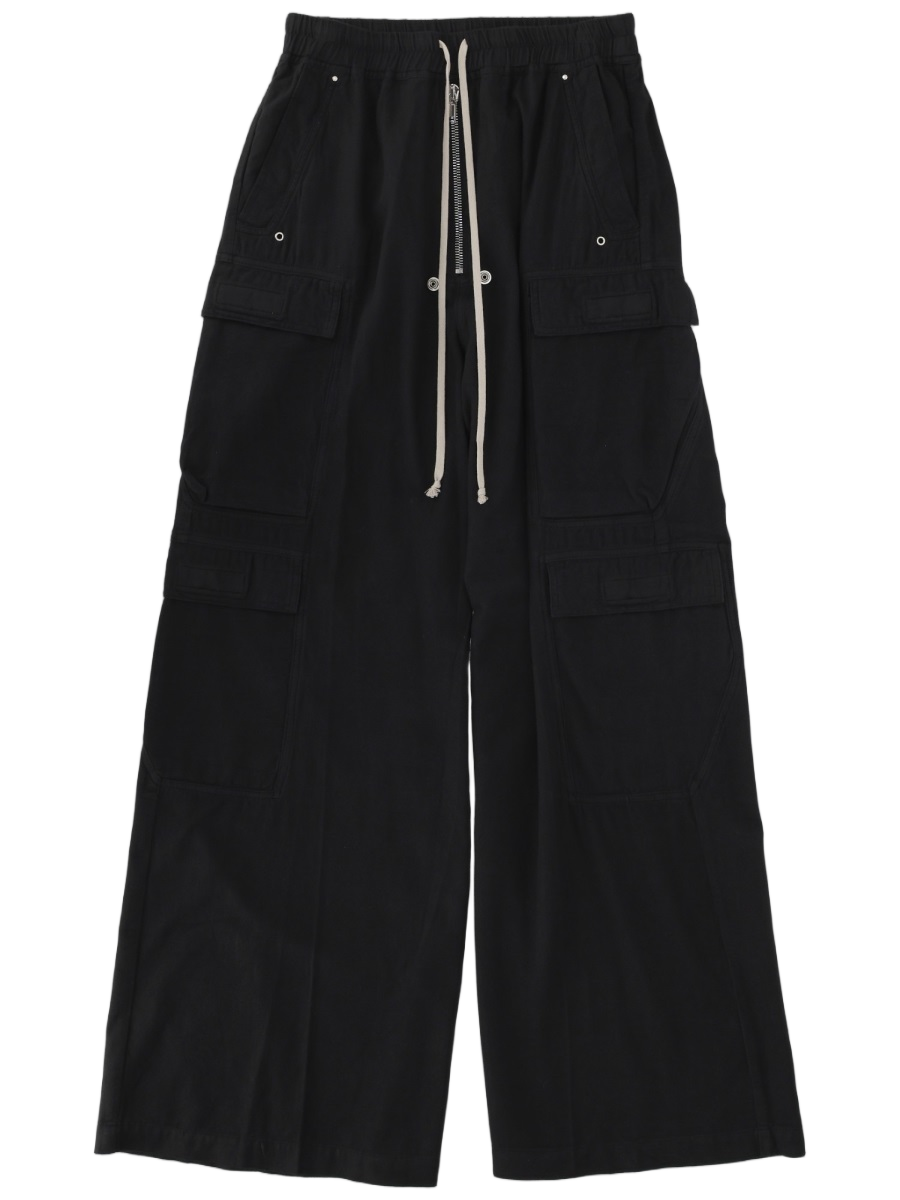 Rick Owens DRKSHDW Black Cargo Wide-Leg Pants Zwart