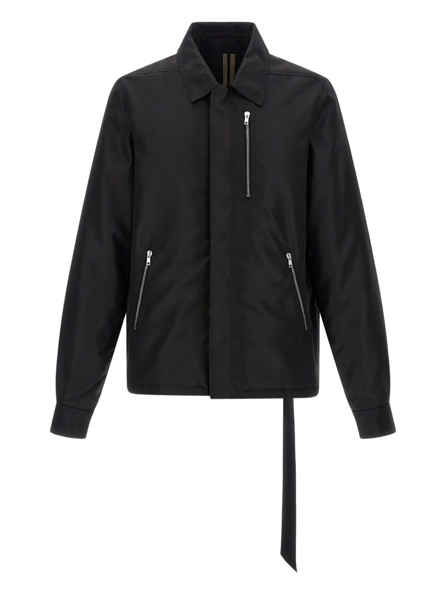 Rick Owens DRKSHDW Black Concealed Zipper Polyamide Jacket Zwart