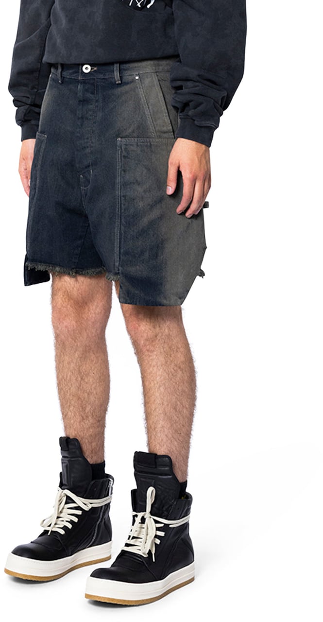 Rick Owens DRKSHDW STEFAN CARGO SHORTS DARKDUST DEGRADE Zwart