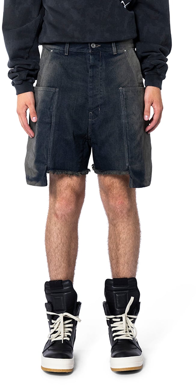 Rick Owens DRKSHDW STEFAN CARGO SHORTS DARKDUST DEGRADE Zwart