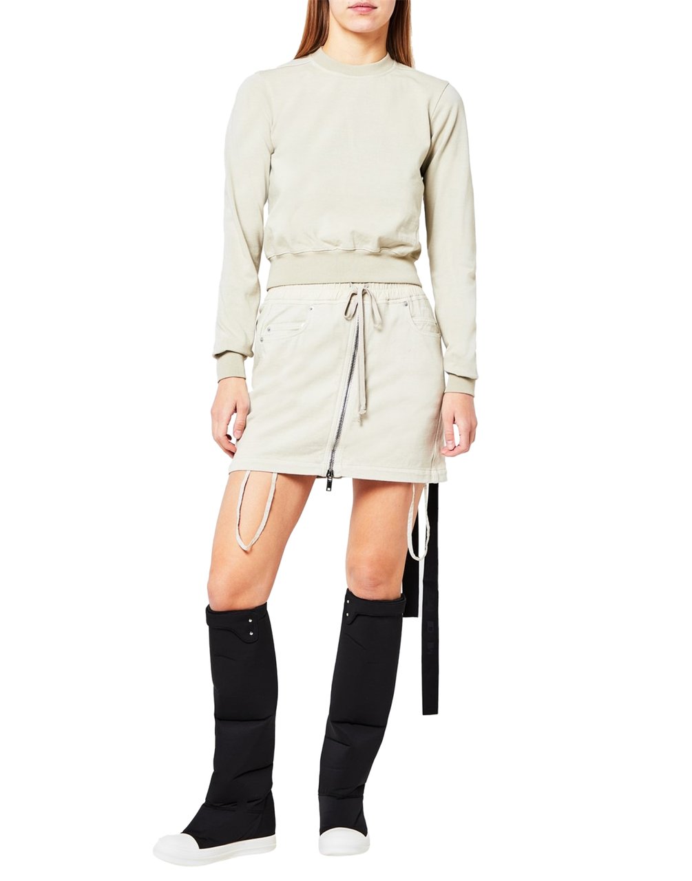 Rick Owens Pearl Cropped Sweatshirt Grijs