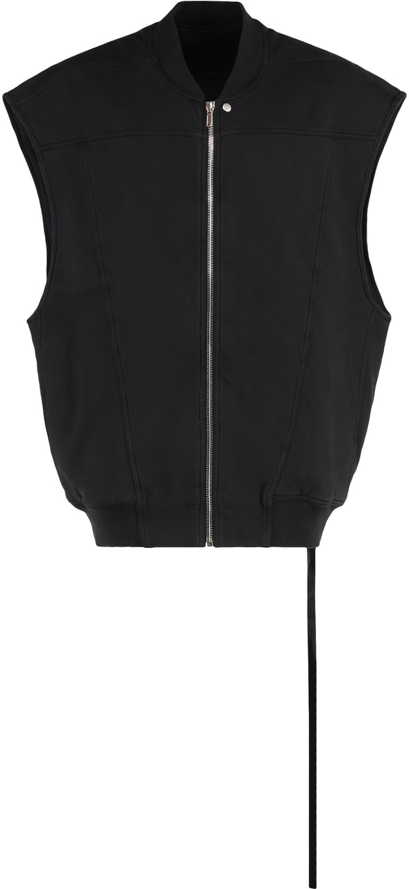 Rick Owens Full zip cotton hoodie Zwart