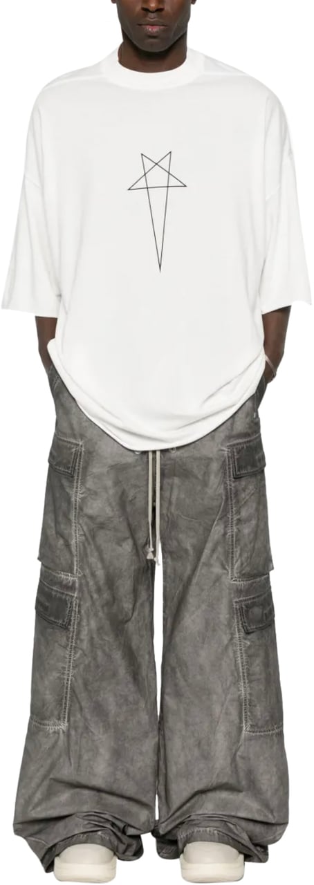Rick Owens T-shirt Tommy T Milk/black Zwart