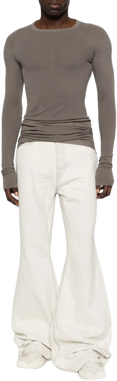 Rick Owens Denim Bolan Bootcut Milk Wash Wit