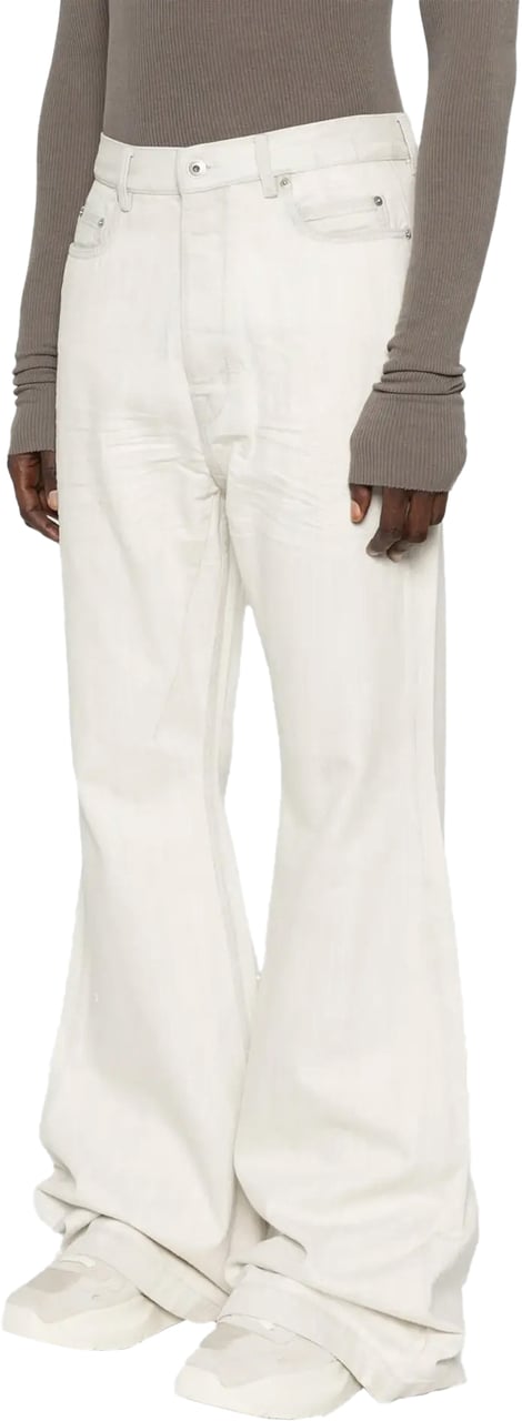 Rick Owens Denim Bolan Bootcut Milk Wash Wit