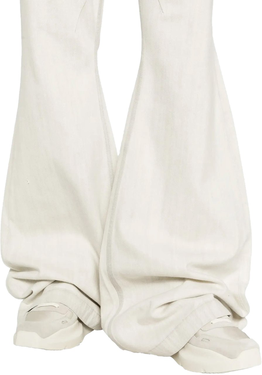 Rick Owens Denim Bolan Bootcut Milk Wash Wit