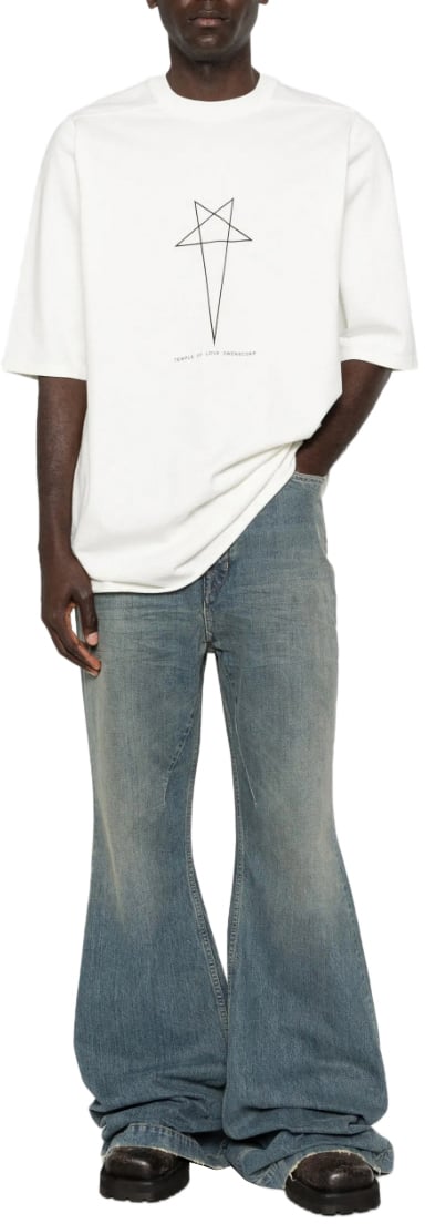 Rick Owens Bolan Bootcut Washed Indigo Blauw