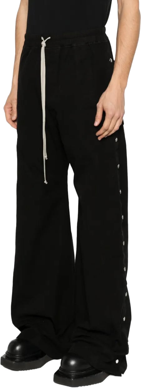 Rick Owens Pantaloni Wide Pusher Pants Black Zwart