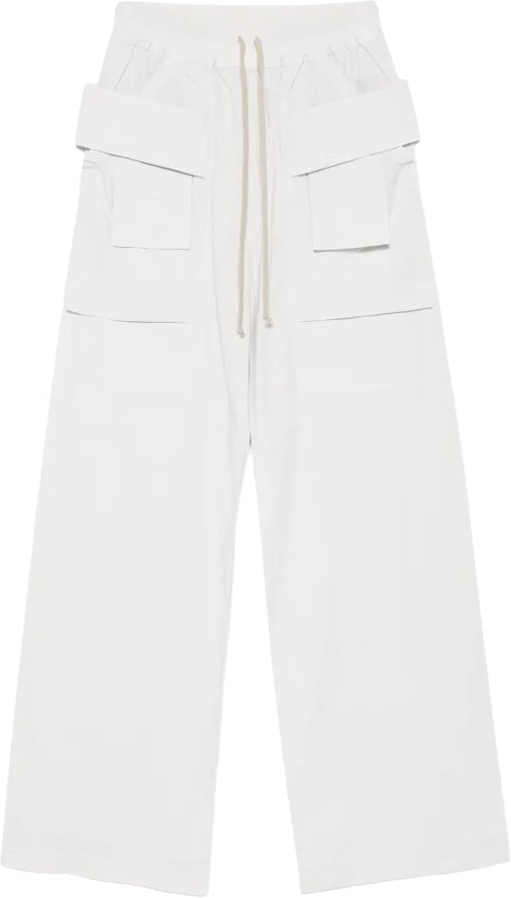 Rick Owens Pantaloni Creatch Wide Cargo Drawstring Milk Wash Wit