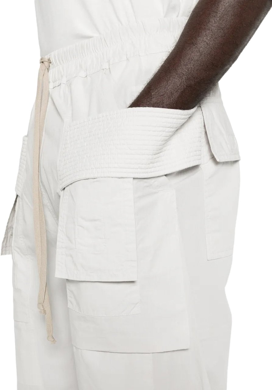 Rick Owens Pantaloni Creatch Wide Cargo Drawstring Milk Wash Wit