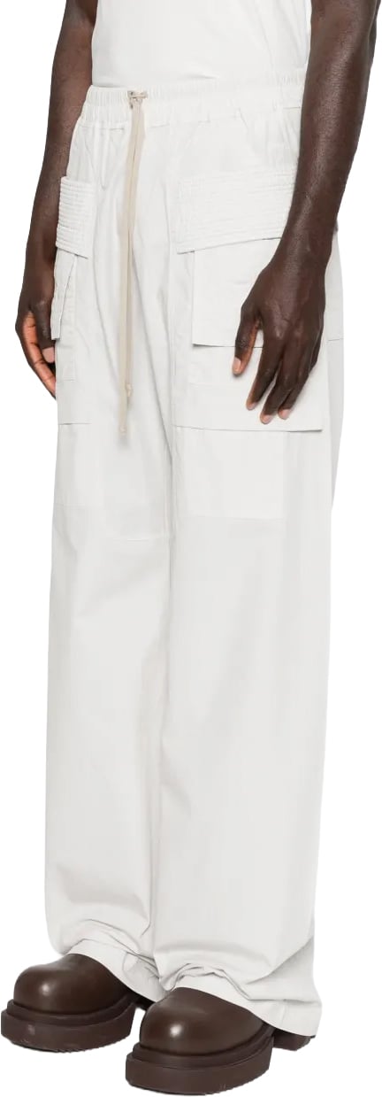 Rick Owens Pantaloni Creatch Wide Cargo Drawstring Milk Wash Wit