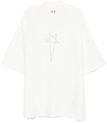 Rick Owens T-shirt Tommy T Milk/pearl Wit