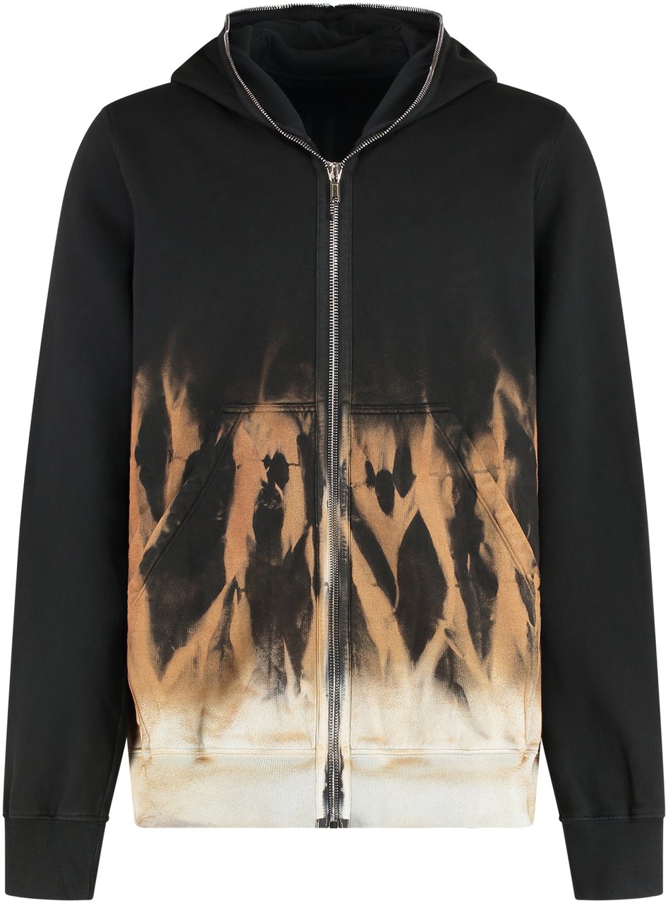 Rick Owens Cotton full-zip sweatshirt Zwart