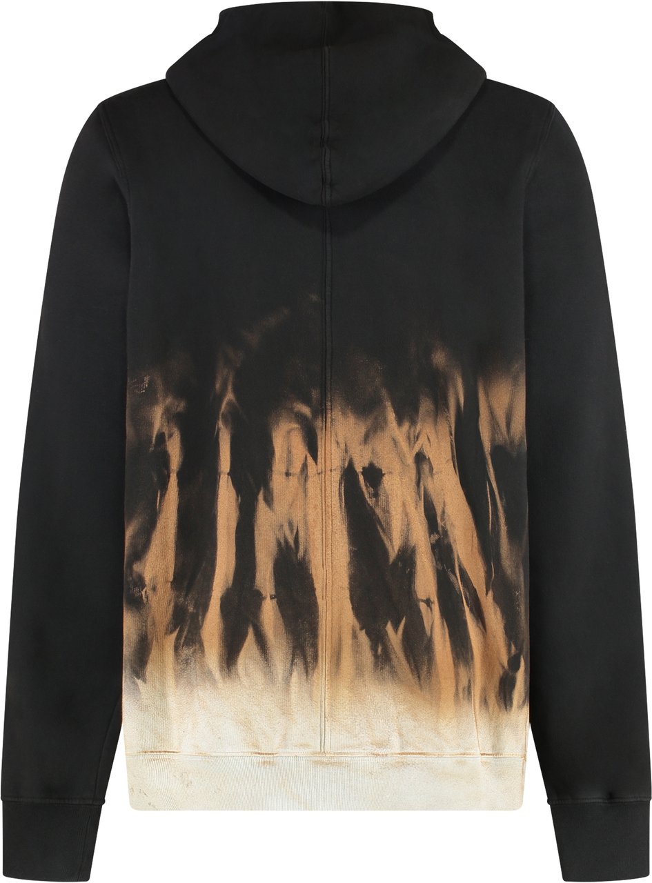 Rick Owens Cotton full-zip sweatshirt Zwart