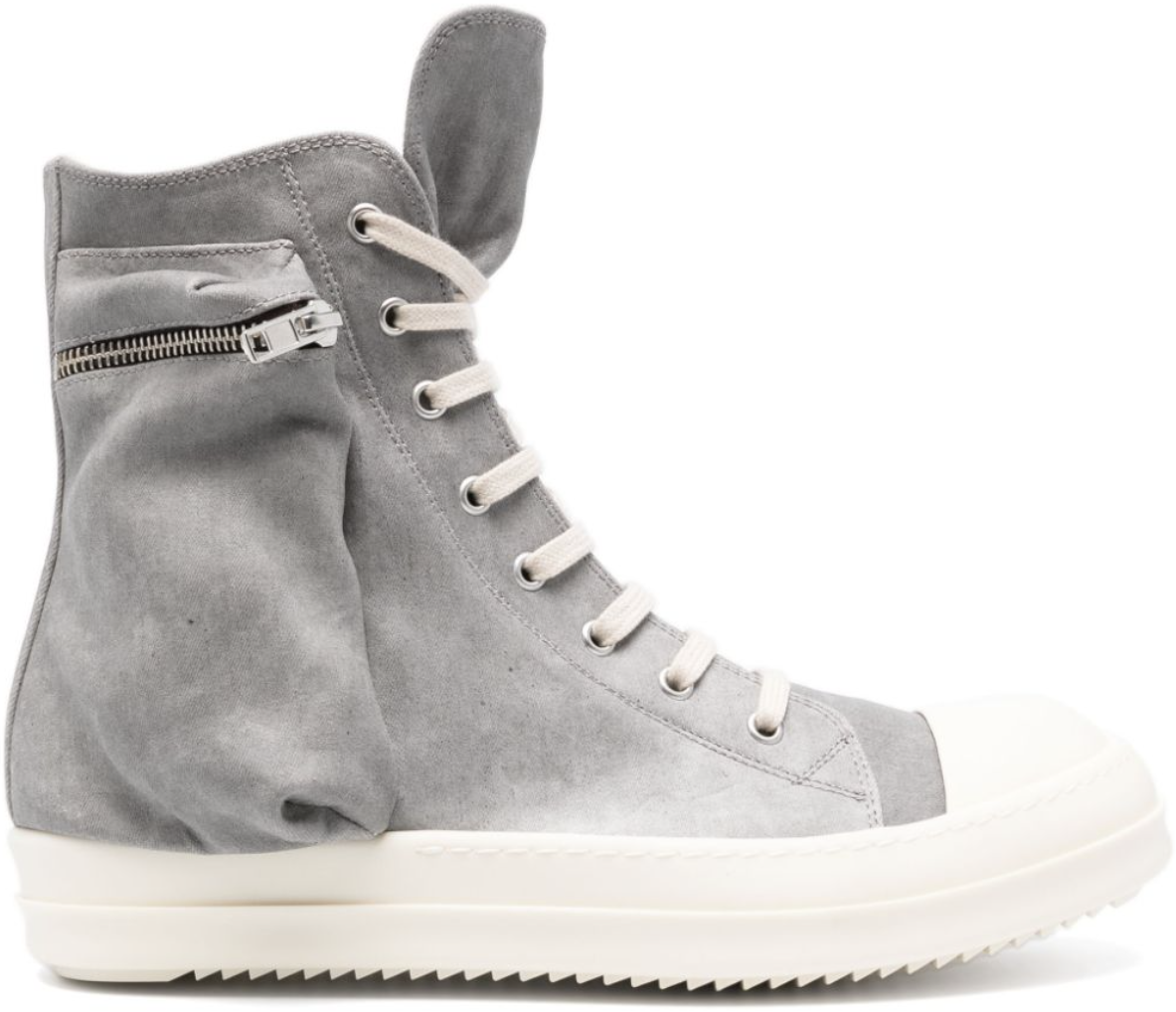 Rick Owens Denim Cargo Sneaks Pearl/milk/milk Grijs