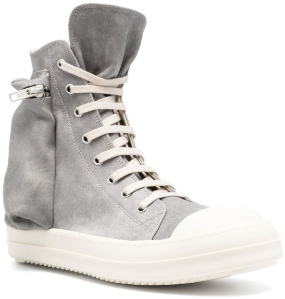 Rick Owens Denim Cargo Sneaks Pearl/milk/milk Grijs