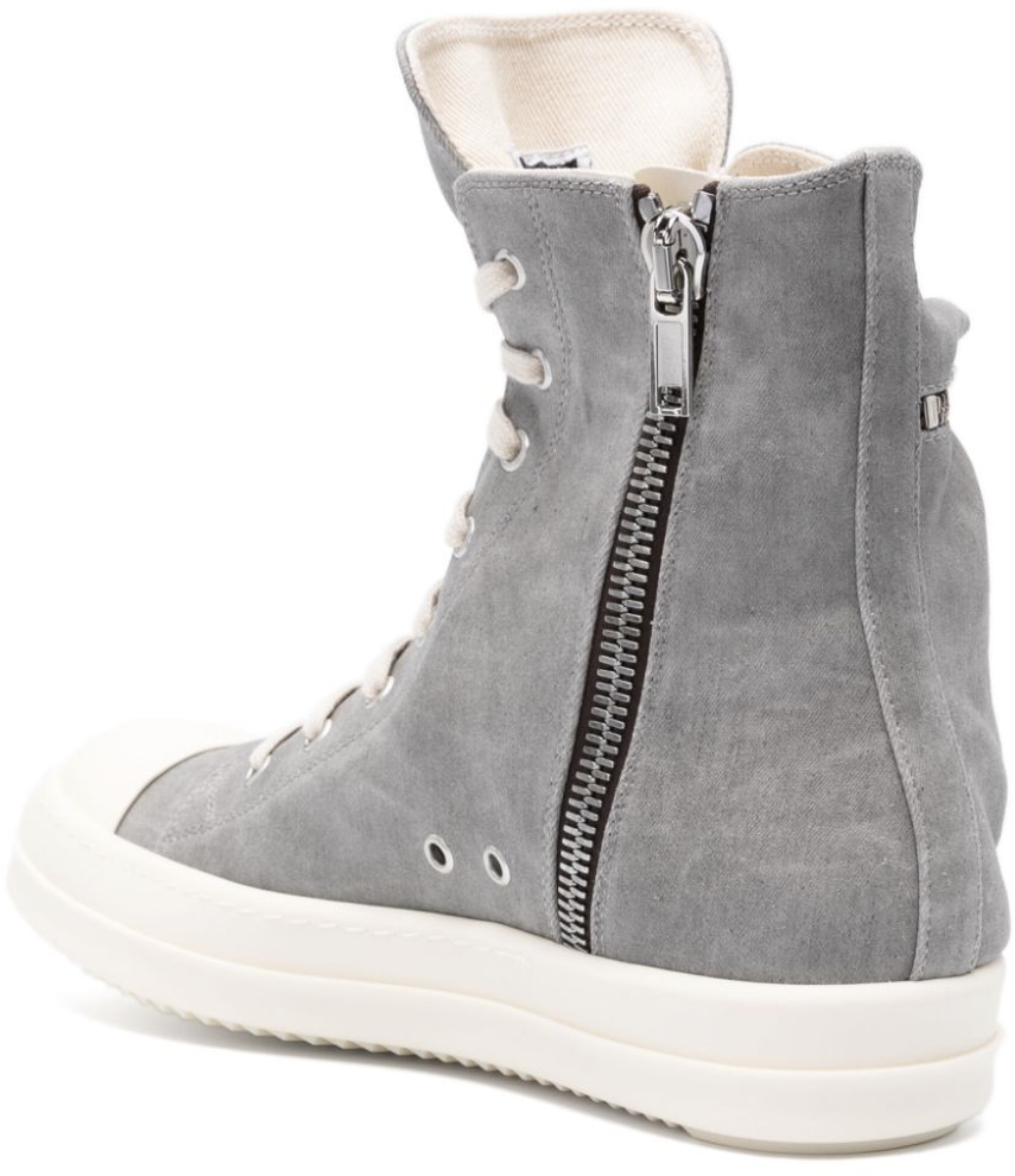 Rick Owens Denim Cargo Sneaks Pearl/milk/milk Grijs