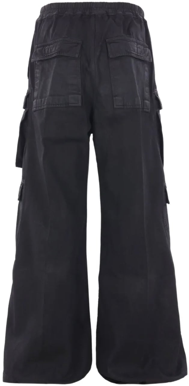 Rick Owens Denim Double Cargo Jumbo Belas Black Wax Zwart