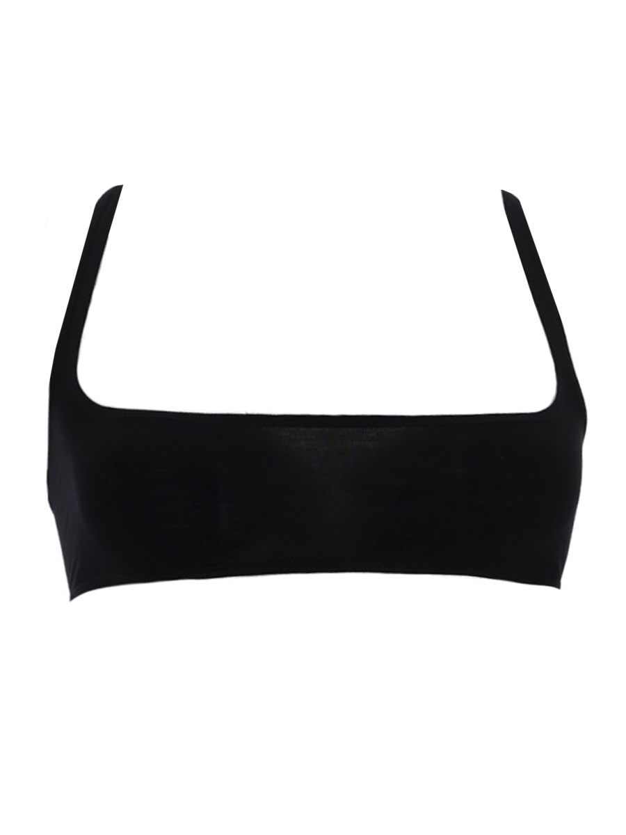 Rick Owens Unhorny Square Neck Form Fitting Top Zwart