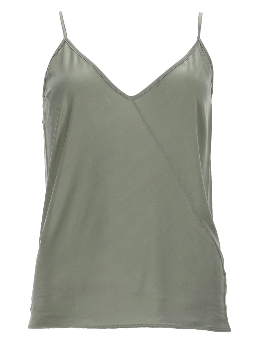Rick Owens Jade V-Neck Diagonal Seam Top Grijs