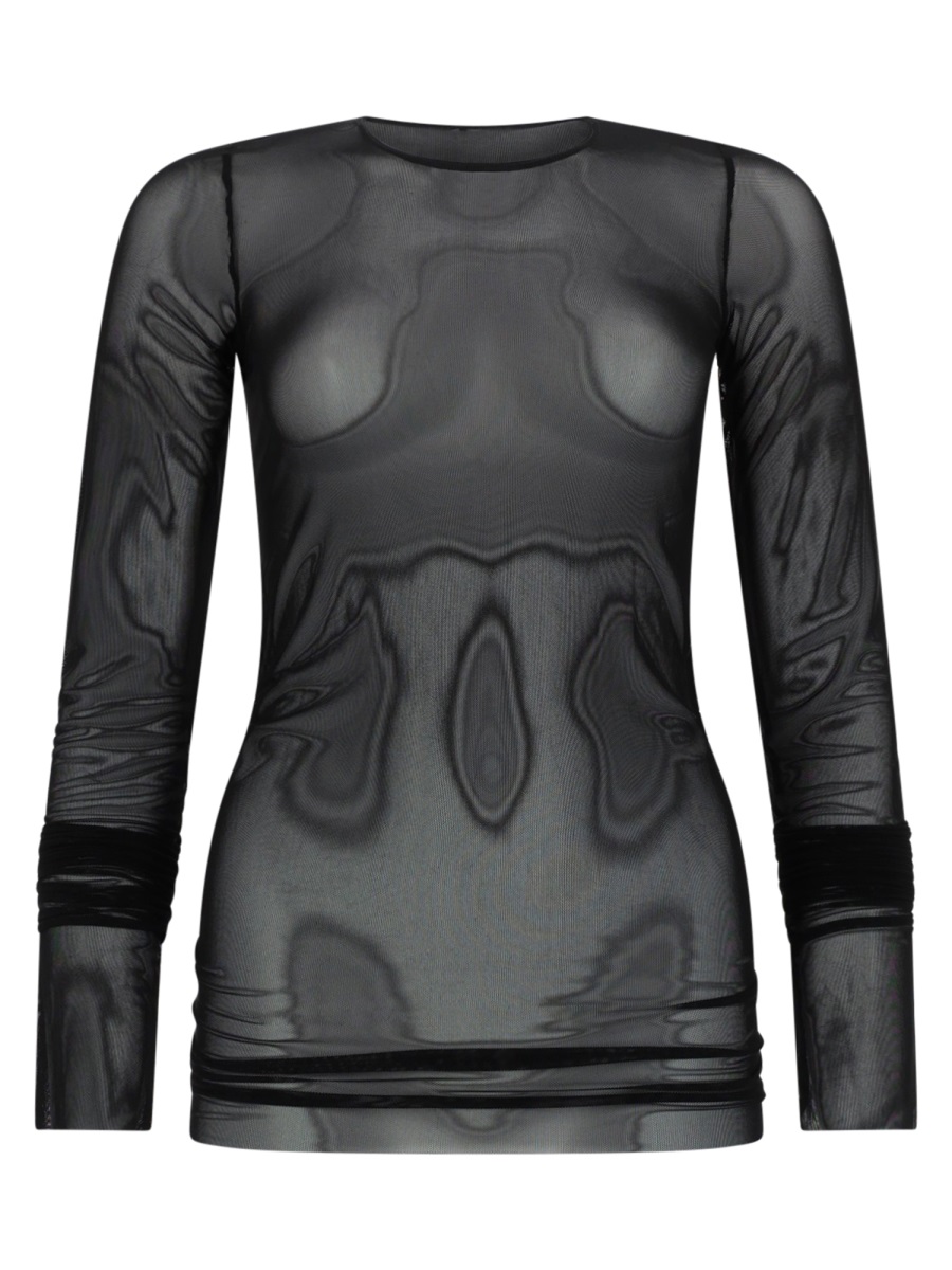 Rick Owens Basic Ls T Sheer Translucent T-Shirt Grijs