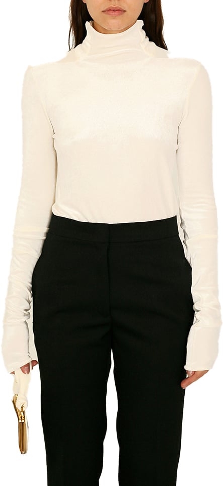 Rick Owens Lina Top Milk Velvet Wit