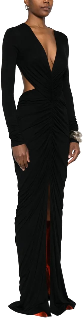 Rick Owens Poppy Ls Gown Black Zwart