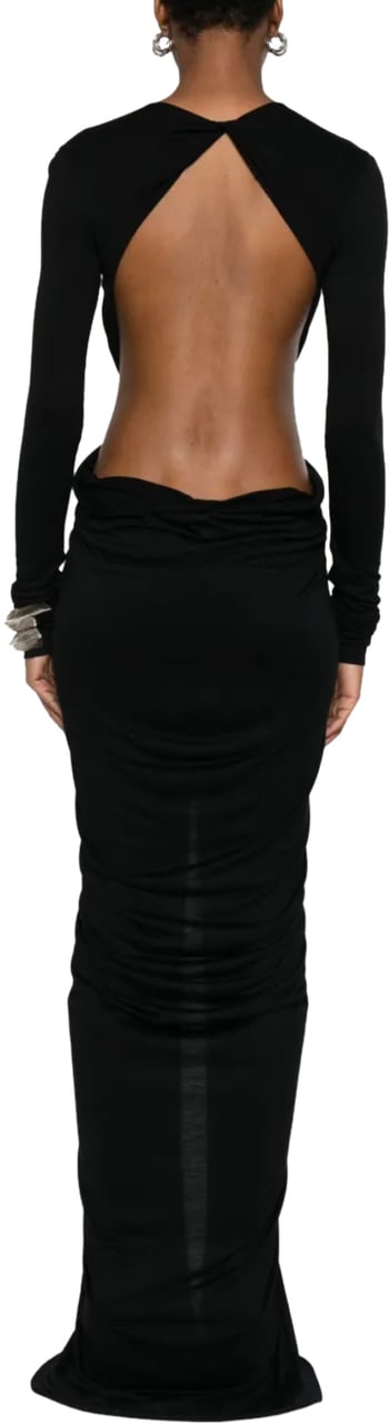 Rick Owens Poppy Ls Gown Black Zwart