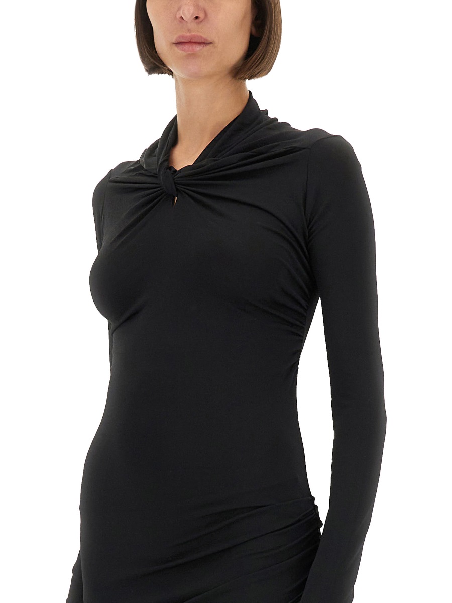 Rick Owens lilies DRESS WITH DRAPE Zwart