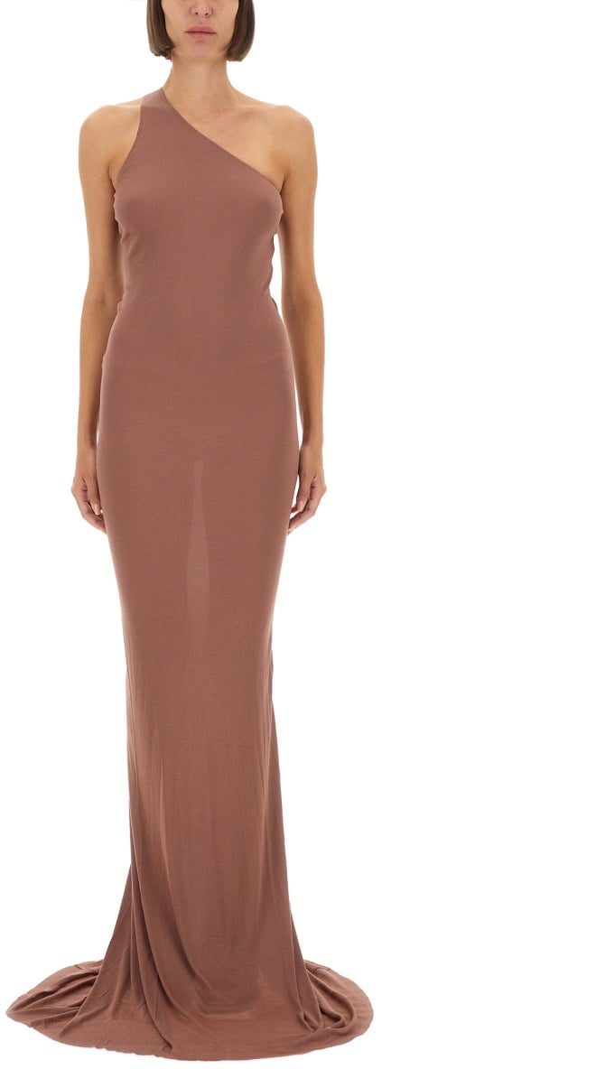 Rick Owens lilies LONG ONE-SHOULDER DRESS Roze