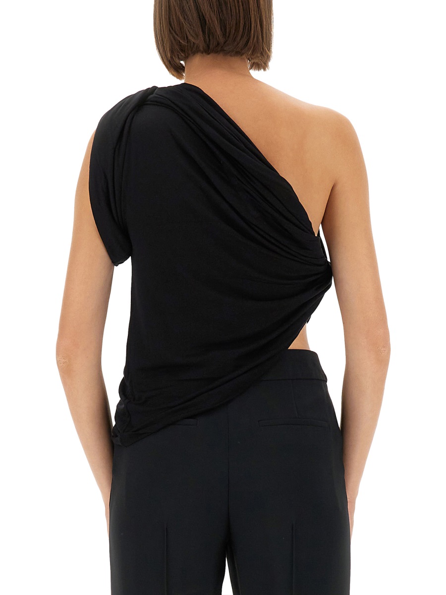 Rick Owens lilies DRAPED ONE-SHOULDER TOP Zwart