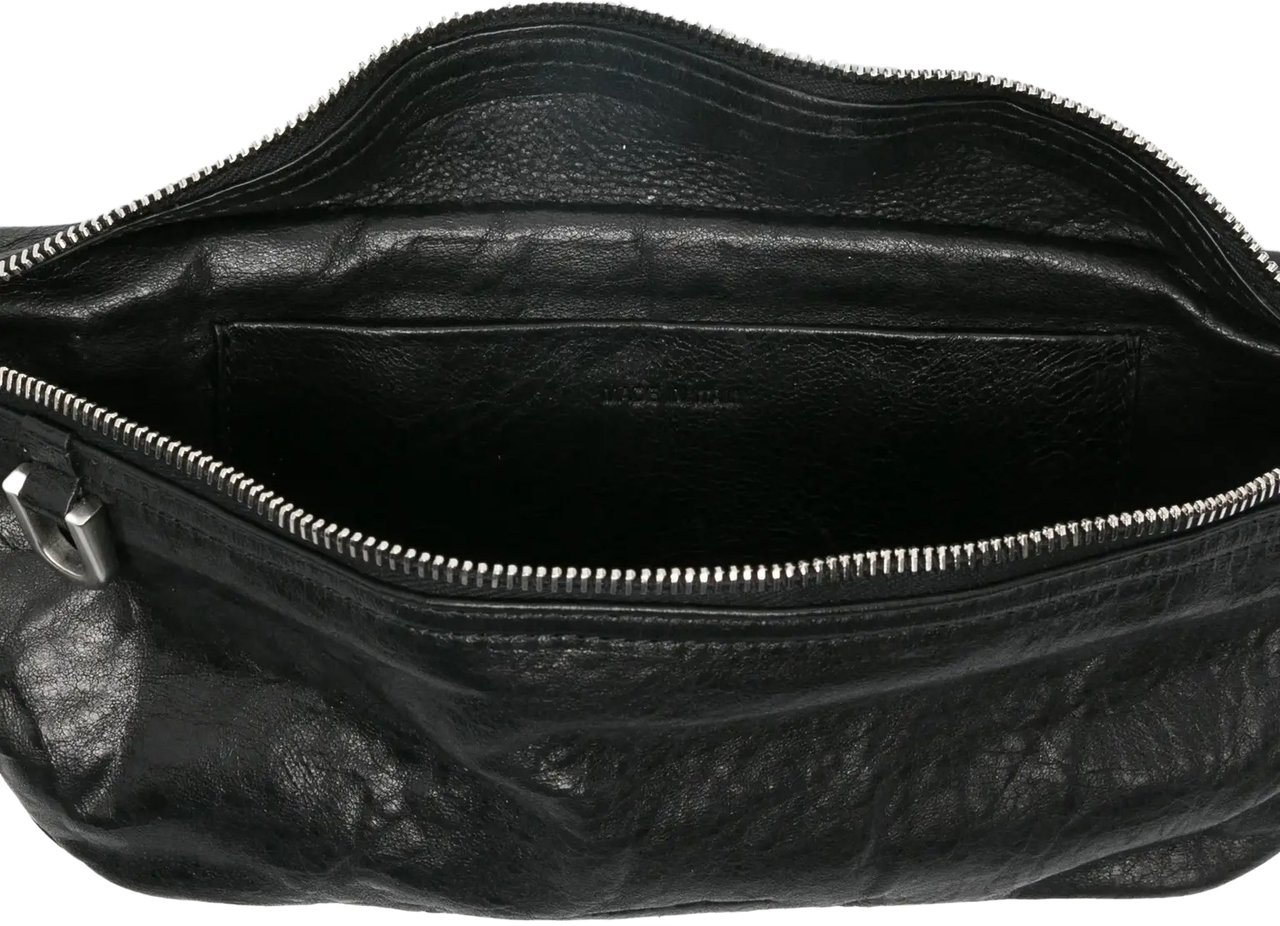 Rick Owens Leather Geo Bumbag Black Zwart