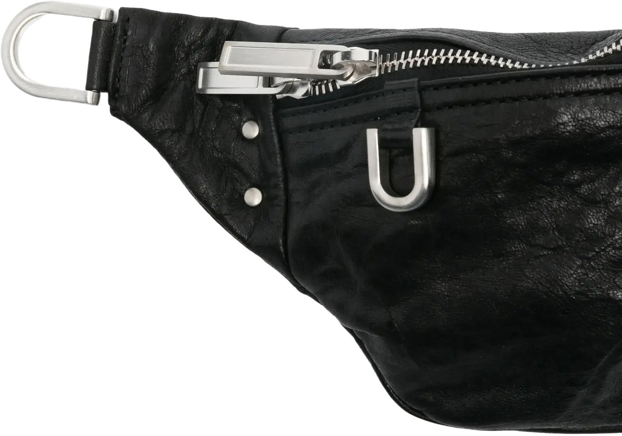 Rick Owens Leather Geo Bumbag Black Zwart