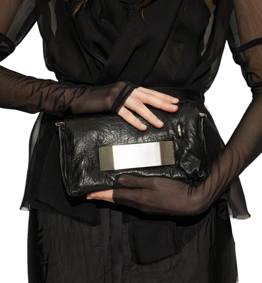 Rick Owens Borsa In Pelle Pillow Griffin Black Zwart