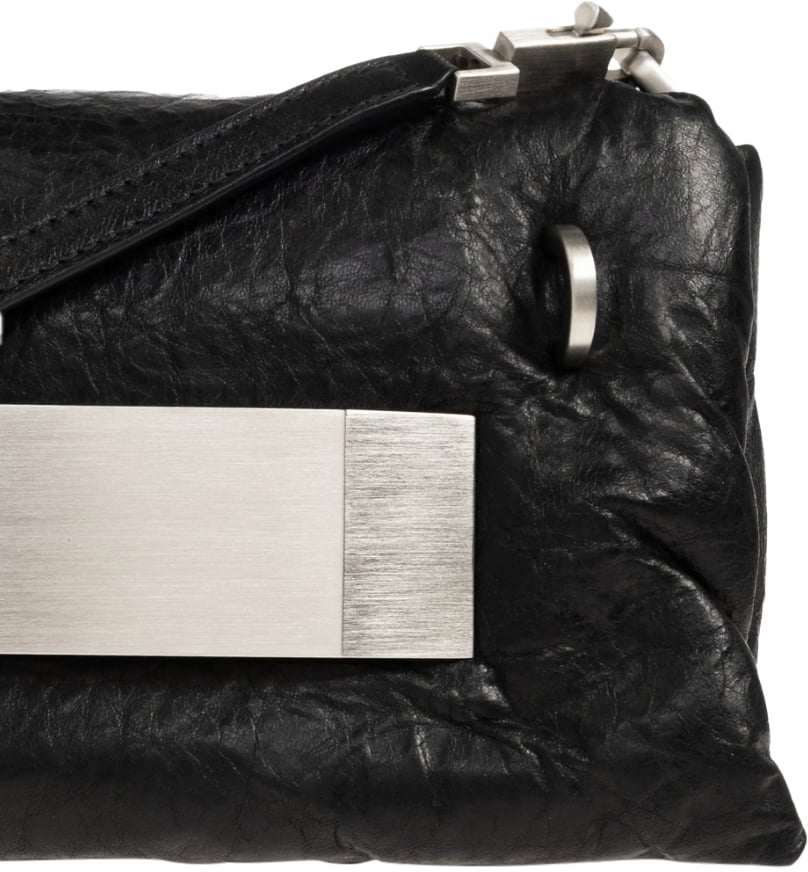 Rick Owens Borsa In Pelle Pillow Griffin Black Zwart