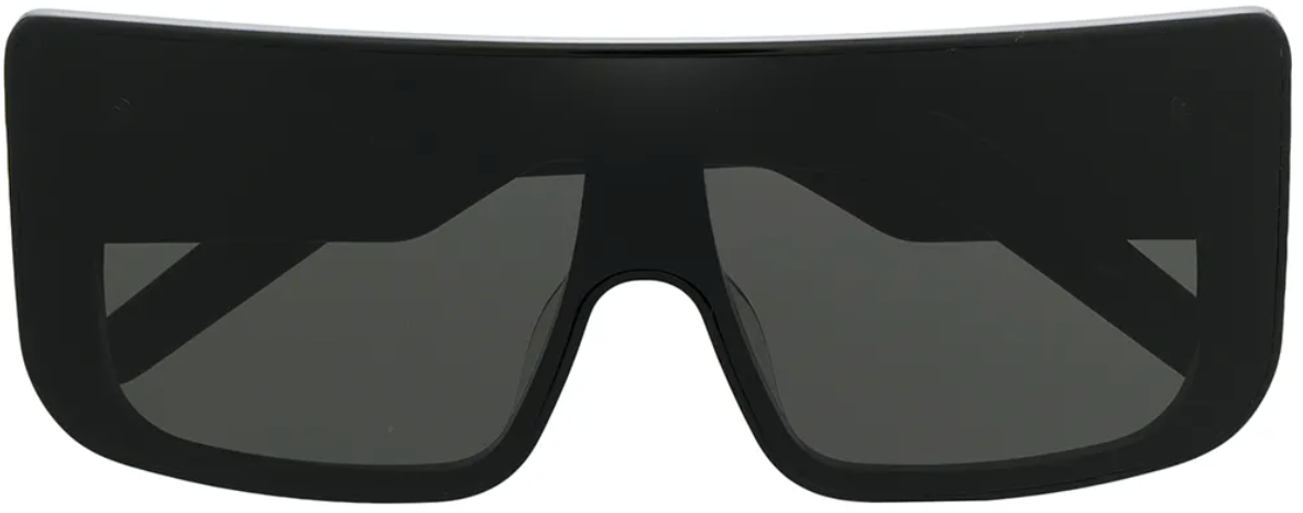 Rick Owens Sunglasses Documenta Blk Temple/blk Lens Zwart