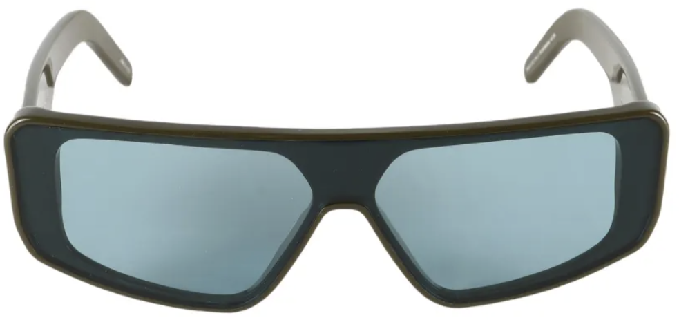 Rick Owens Sunglasses Performa Olive Temple/amazonite Lens Zwart