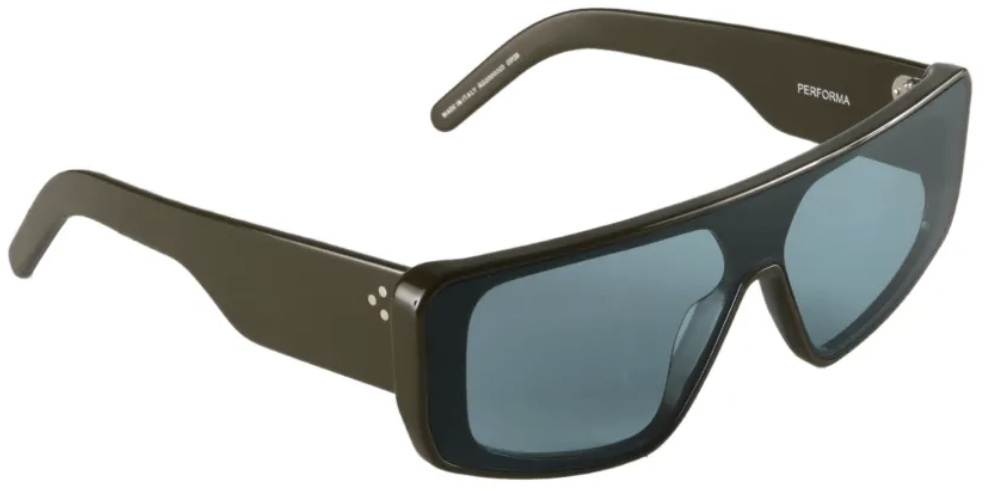 Rick Owens Sunglasses Performa Olive Temple/amazonite Lens Zwart