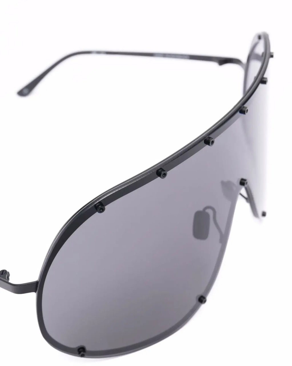 Rick Owens Sunglasses Shield Blk Temple/blk Lens Zwart