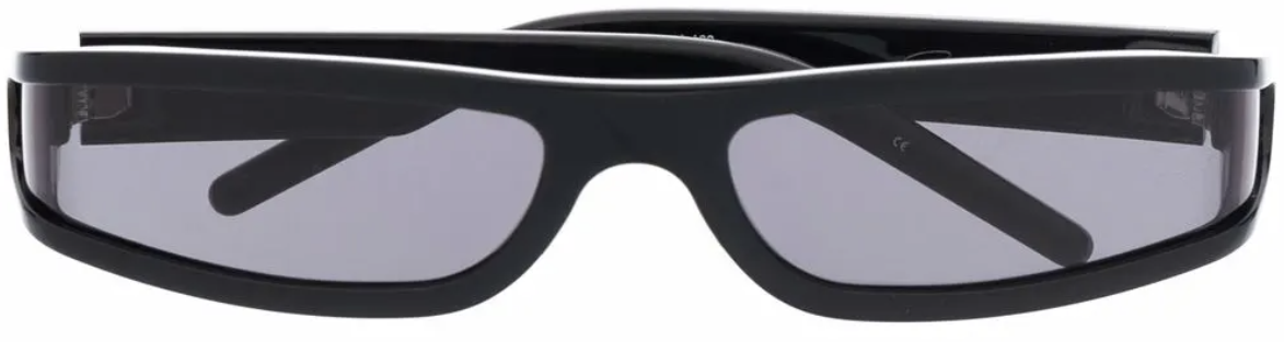 Rick Owens Sunglasses Fog Black Temple/black Lens Zwart